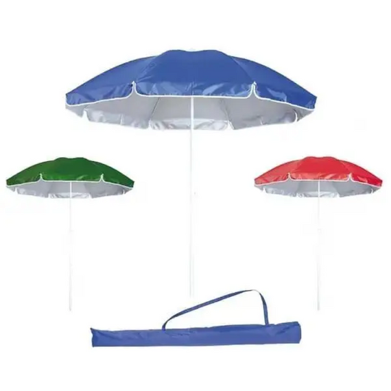 Пляжна парасолька від сонця з нахилом із нейлону зі сріблястим напиленням, туристична парасолька