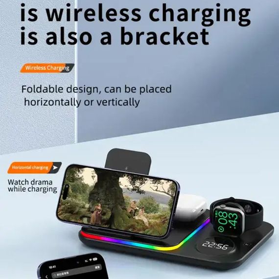 БЗУ + часы A82 4in1 Black | Зображення 5