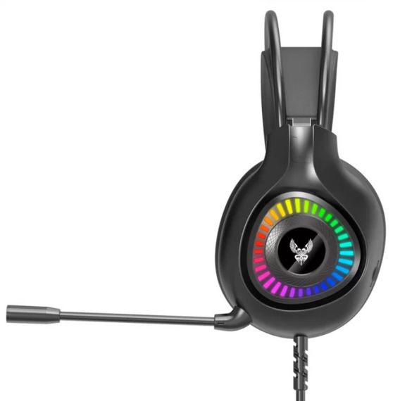 Наушники проводные игровые MHZ GH-01 Gaming LED 8889, черные | Зображення 2