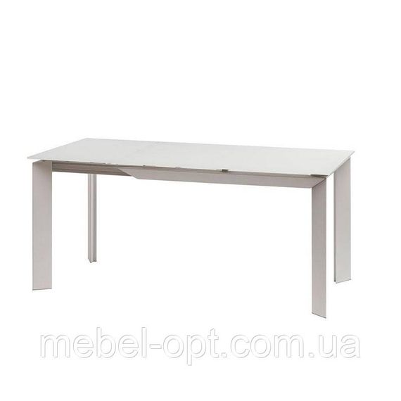 Стіл Vermont Matt White матове скло білого кольору 1200 (+500) х800х770
