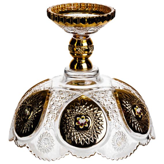 Ваза для фруктів скляна Gold Glass 22 см Yiwu HP-34-140 | Зображення 5