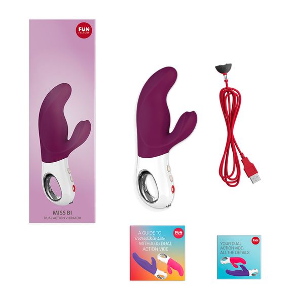 Вібратор-кролик Fun Factory MISS BI grape/white, 2 незалежні мотори, діаметр 4,2 см | Зображення 5