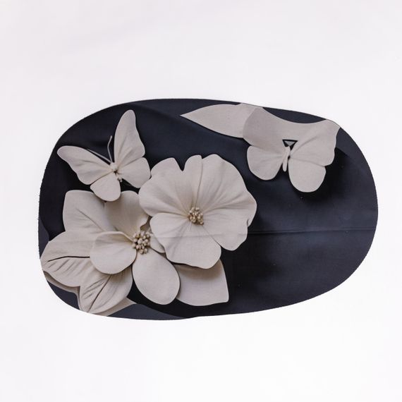 Коврик для ванной комнаты с 3D-эффектом Petal Relief 58*38 см диатомитовый Черный HP-42-38