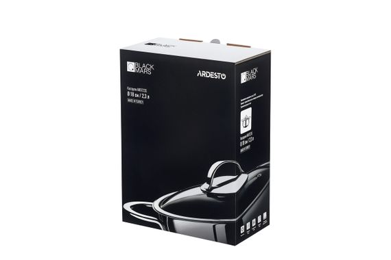 Каструля Ardesto BLACK MARS, скляна кришка, 2.3 л, нержавіюча сталь (AR0723S) | Зображення 6