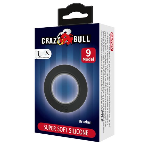 Ерекційне кільце Crazy Bull №9 - Brodan super soft silicone, BI-210351 Sex Aura | Зображення 8