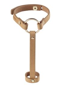Пара браслетів на зап'ясті та палець з екошкіри Bijoux Indiscrets MAZE Hand Bracelet Harness, Коричневий, One Size, ONE SIZE