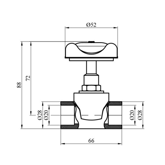 Вентиль прямоточний PPR Rozma 20 мм | Зображення 1