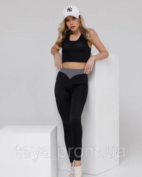 Легінси колір чорний/сірий розмір M FI_002731 | Зображення 3