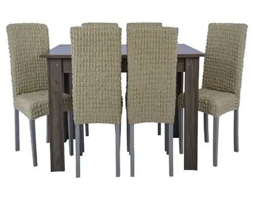 Комплект чехлов на стулья без оборки 6 штук (бежевый) | Зображення 2