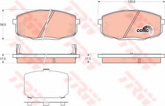 Колодка гальм. диск. HYUNDAI i30, KIA CEE`D передн. (вир-во TRW) TRW GDB3450 на KIA CEE'D SW (ED)