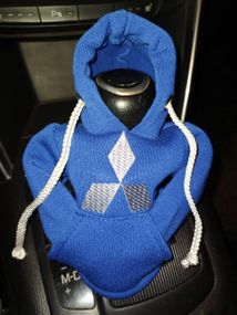 Чехол кофта Худи аксессуар на КПП Car Hoodie мицубиси Mitsubishi синий  подарок автомобилисту 10070