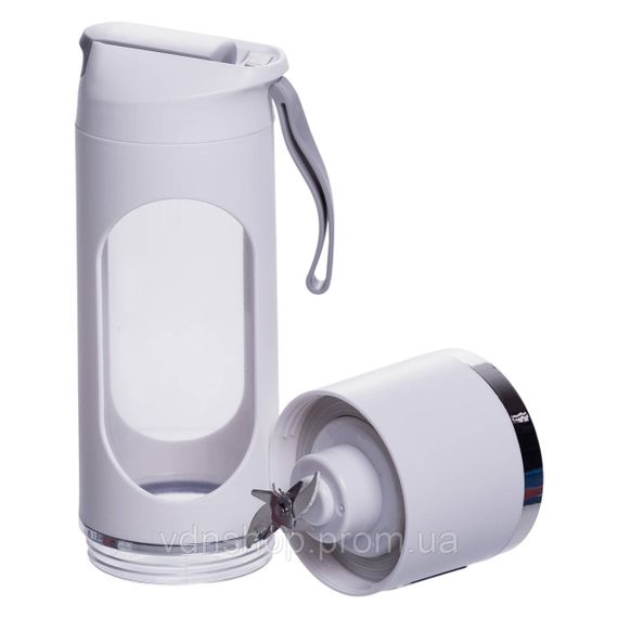 Портативний блендер для смузі на акумуляторі 450 мл 25 Вт USB Білий HP-11-10W | Зображення 5