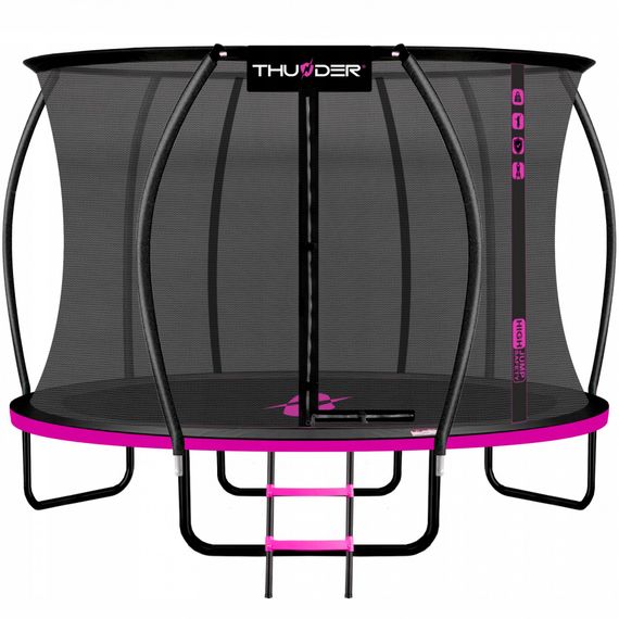 Батут із внутрішньою сіткою THUNDER Inside Ultra 12FT 374 см Black/Pink