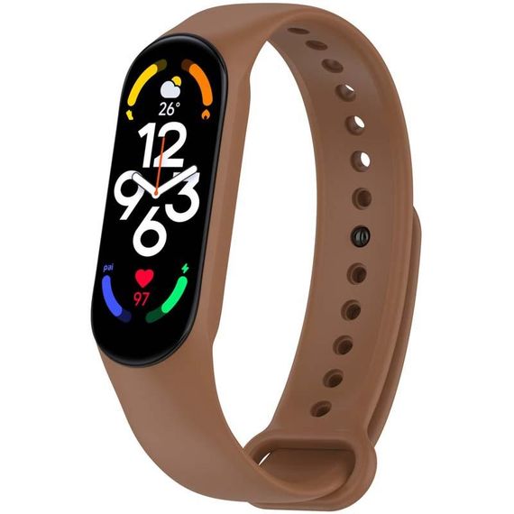 Силиконовый ремешок для Xiaomi Mi Band 7/6/5/4/3 Коричневый / Brown
