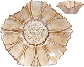 Блюдо скляне "Flower" Ø19х7см, скло кольору амбер