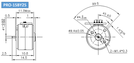 Кроковий двигун PRO-15BY25 12V 15мм 800 PPS стартова шестерня вмонтована на осі | Зображення 2