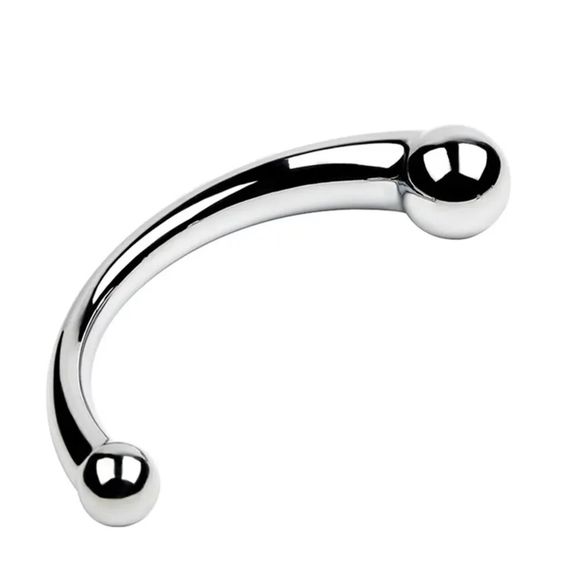 Двосторонній металевий фалоімітатор у формі дуги (розмір L) | Зображення 9