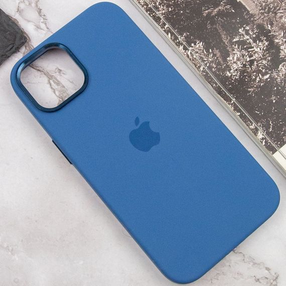 Чохол Silicone Case Metal Buttons (AA) для Apple iPhone 12 Pro Max (6.7") Силікон, Синій/Blue Jay | Зображення 6