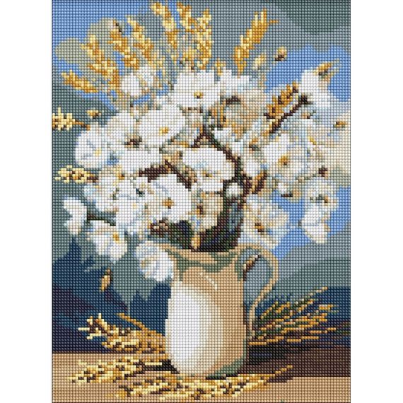 Алмазная мозаика "Белые маки и пшеница" ©art_selena_ua AMO20053, 30х40 см
