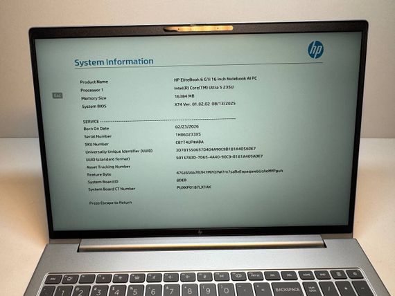 Ноутбук HP EliteBook 6 G1i / 16" (1920x1200) IPS / Intel Core Ultra 5 235U (12 (14) ядер по 2.0 - 4.9 GHz) / 16 GB DDR5 / 256 GB SSD / Intel Graphics / WebCam | Зображення 8