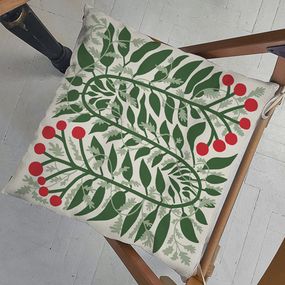 Подушка на стул с завязками Калина 40x40x4 см (PZ_23F035)