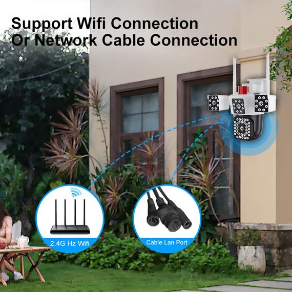 Wi-Fi камера відеоспостереження з 3 лінзами / Вулична бездротова камера IP спостереження 16 Мп 10-Х ZOOM | Зображення 4