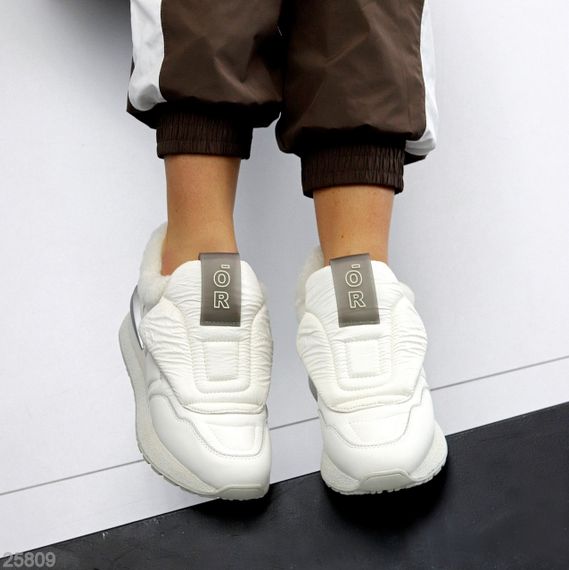 Ультра модные белые зимние кроссовки дутики лимитированная коллекция | Зображення 7
