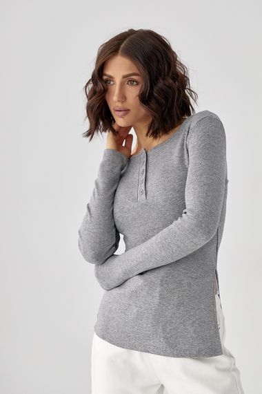 Трикотажна кофтинка на ґудзиках - сірий цвет, ONE SIZE (є розміри)