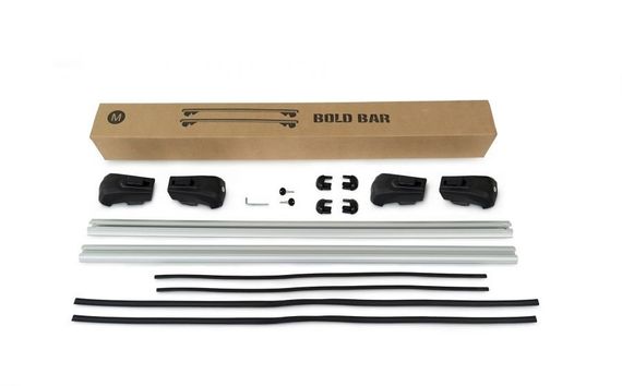 Перемички на звичайні рейлінги під ключ Bold Bar V1 (2 шт) Чорні для Ford Connect 2021- рр | Зображення 4
