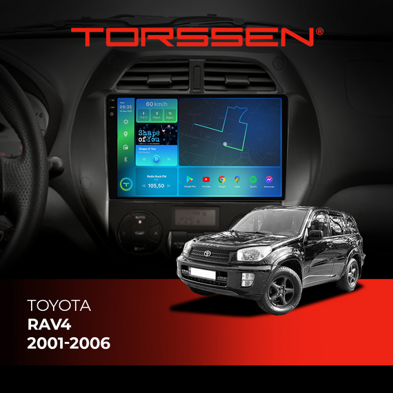 Штатна магнітола Torssen 2K Toyota Rav4 2001-2006 F9432 4G Carplay DSP
