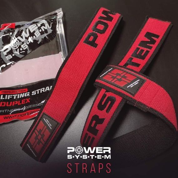 Лямки для тяги Power System PS-3401 Lifting Straps Duplex Black/Red | Зображення 2