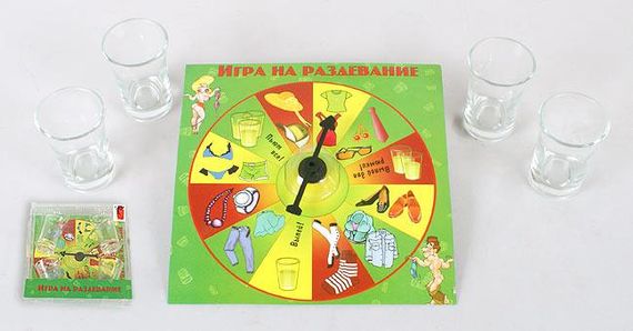 Игра настольная в наборе 4 стопки Рулетка питьевая 17 см