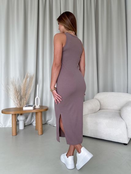 Жіноча сукня-майка в рубчик бежева  700001522 розмір 4XL/5XL | Зображення 2