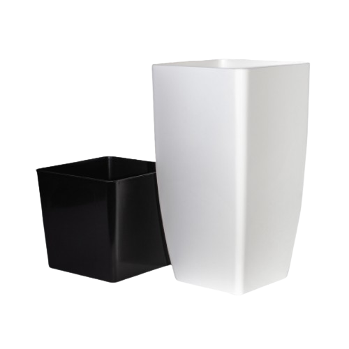 Вазон Квадро 27*27*51см білий Алеана