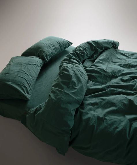 Постельное белье Limasso Stonewashed Ranforce 200 х 220 см Dark Green | Зображення 5