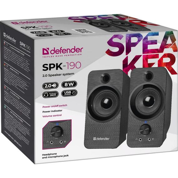 Акустика Defender 2.0 SPK 190 USB 8W Black (65190) | Зображення 2