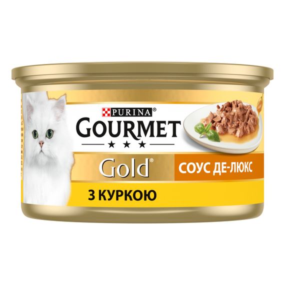 Вологий корм для котів з куркою у соусі де-люкс Gourmet Gold, 85 гр | Зображення 1