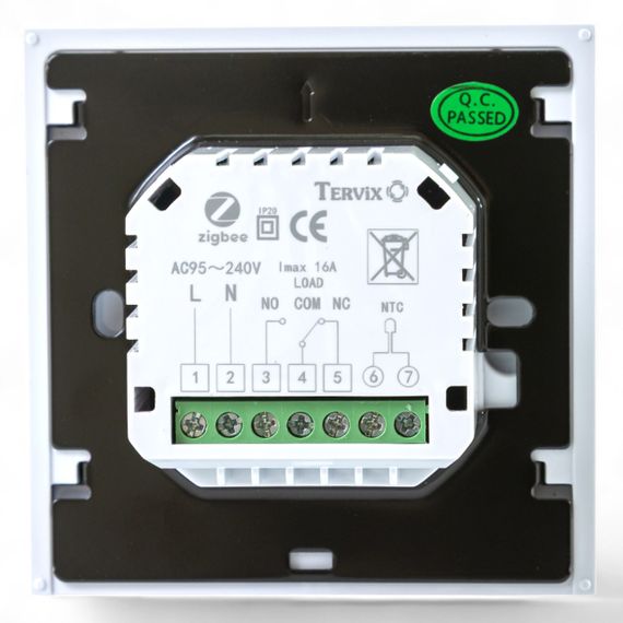 117141 Термостат з ZigBee управлінням Tervix Pro Line для водяної/електричної теплої підлоги, білий | Зображення 3