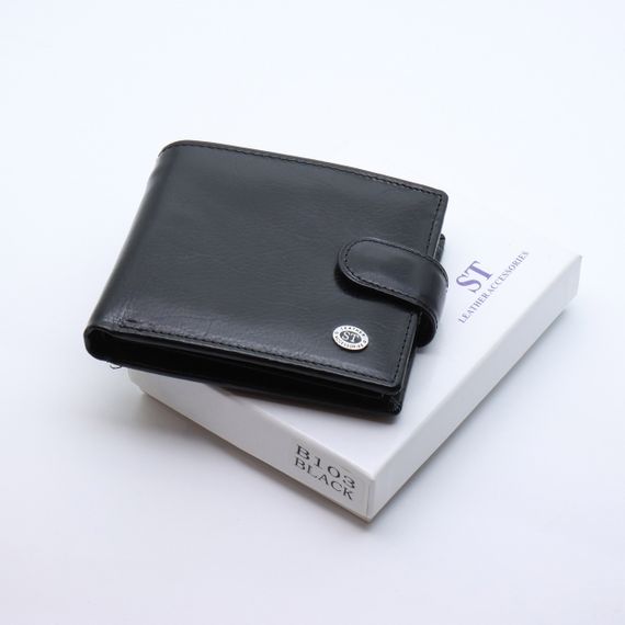 Стильное кожаное мужское портмоне ST Leather В103 Черный | Зображення 1