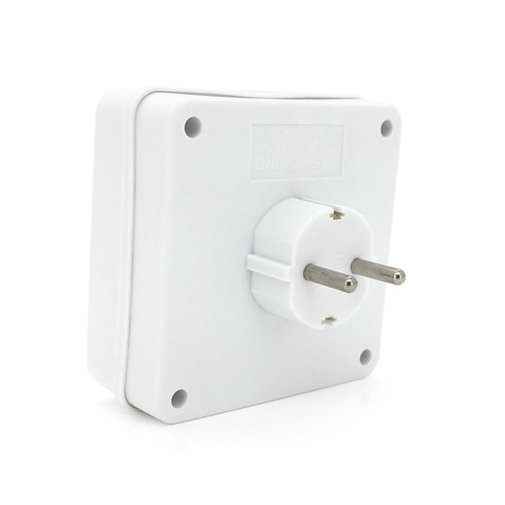 Розетка 4-х місна із заземленням SQ-RB-01/04A, 4x16A 250V~Max, 3500W, White | Зображення 2