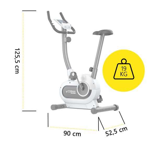 Велотренажер магнітний Cornix Hanna White/Grey | Зображення 9
