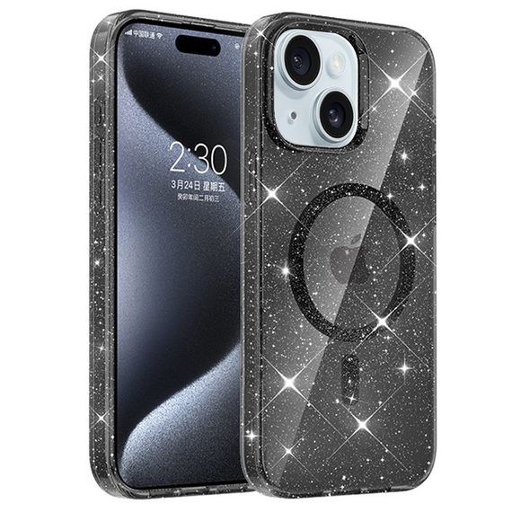 Чохол TPU Eclipse Sparkle (MagFit) для Apple iPhone 14 / 13 (6.1") Black