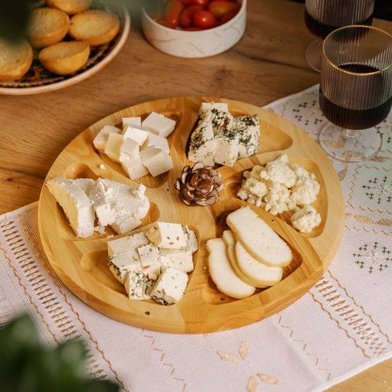 Менажниця дерев'яна 30 см кругла на 6 секцій, ясен T30W300 | Зображення 3