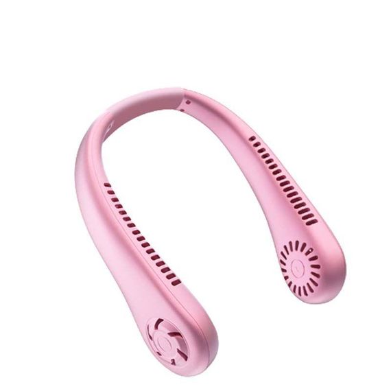 Портативный безлопастной мини-вентилятор на шею MM04 5 режимов охлаждения Розовый | Зображення 1