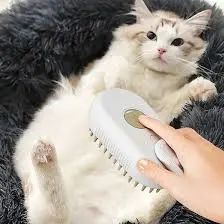 Парова щітка масажер спрей 3 в 1 PET SPRAY MASSAGE BRUSH для вичісування собак та кішок з паровим розпилювачем з ручкою | Зображення 1