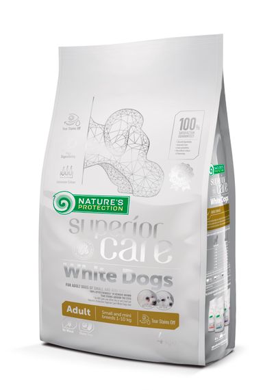 Корм Nature's Protection Superior Care White Dogs Adult Small and Mini Breeds сухий для дорослих собак малих порід з білосніжною шерстю 4 кг