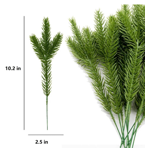 Гілки соснових голок, різдвяні прикраси, штучні рослини, Різдвяна вечірка, зроби сам | Зображення 3