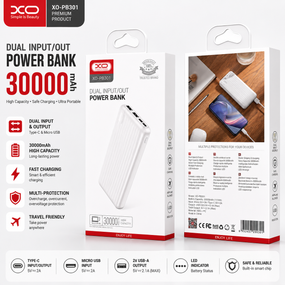 Power Bank XO PB301 10000 mAh 22.5Вт УМБ портативное зарядное устройство быстрой зарядки