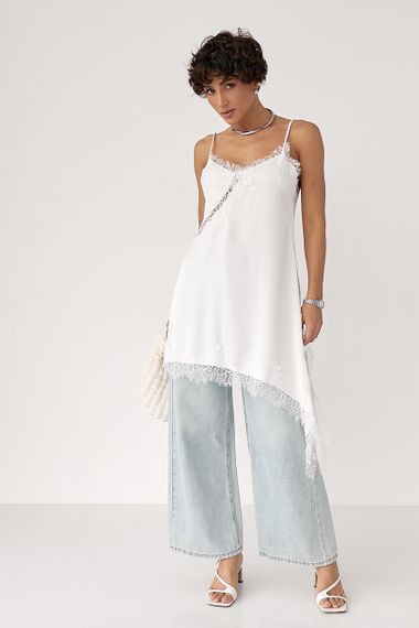 Прямі блакитні джинси Wide leg - блакитний цвет, XL (є розміри) | Зображення 2