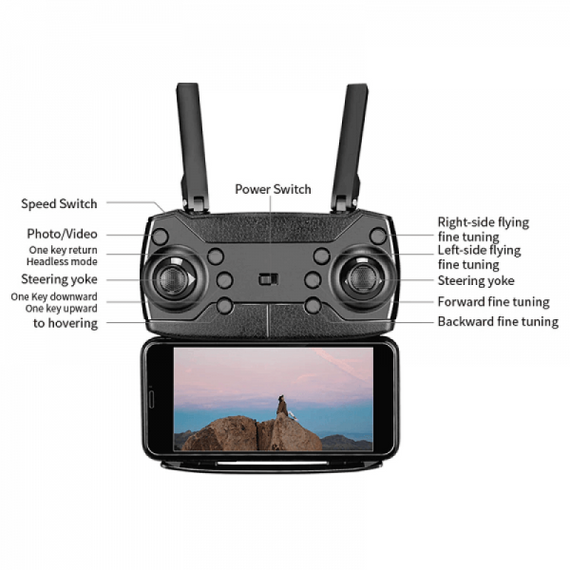 Квадрокоптер E525 / E88 PRO Black – дрон з 4K камерою, FPV, барометр, до 15 хв польоту + кейс | Зображення 5